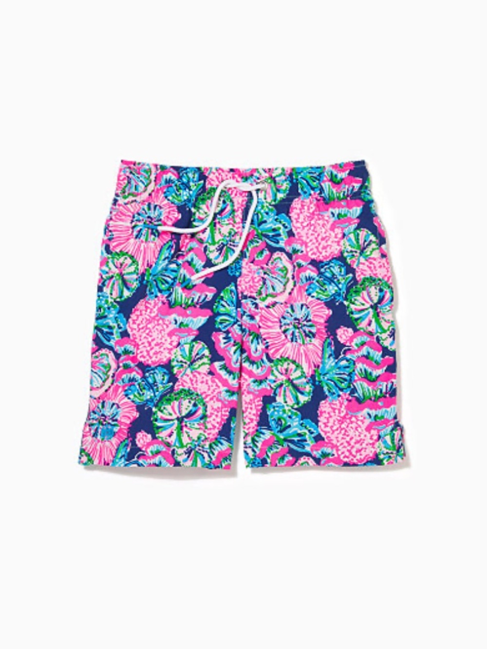 Lilly Pulitzer Boys Junior Capri Swim Trunks Oyster Bay Navy Shroom With a View